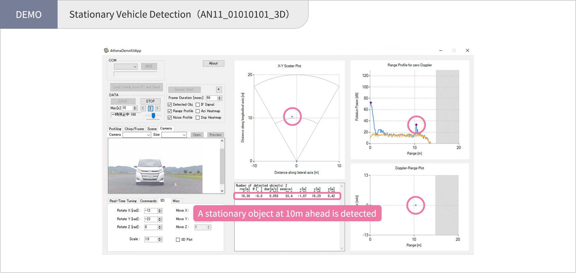 【DEMO】Stationary Vehicle Detection (AN11_01010101_3D)